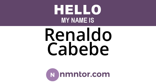 Renaldo Cabebe