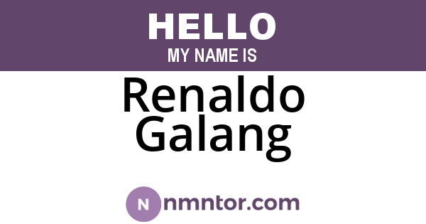 Renaldo Galang