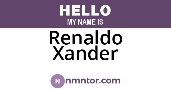 Renaldo Xander