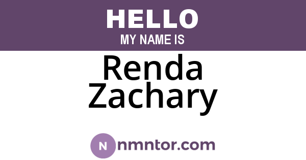 Renda Zachary