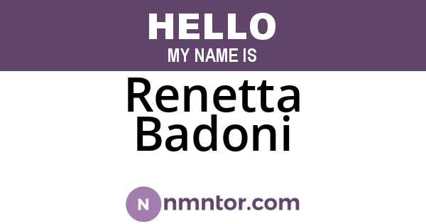 Renetta Badoni