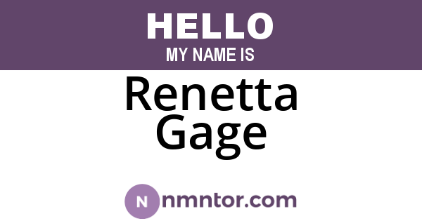 Renetta Gage