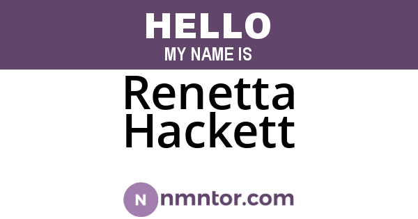 Renetta Hackett
