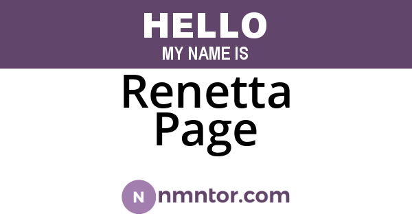 Renetta Page