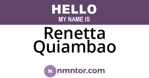 Renetta Quiambao