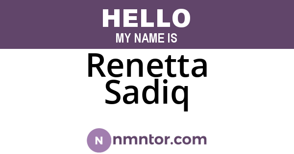 Renetta Sadiq