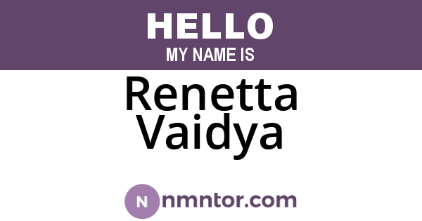Renetta Vaidya