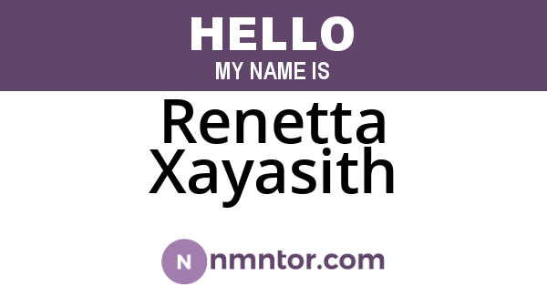 Renetta Xayasith