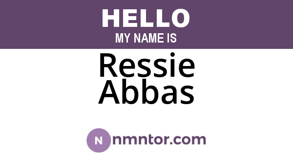 Ressie Abbas