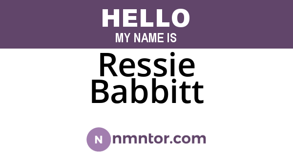 Ressie Babbitt