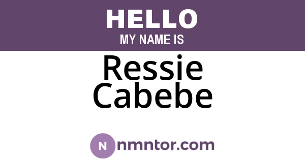 Ressie Cabebe