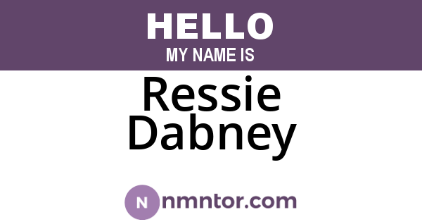 Ressie Dabney