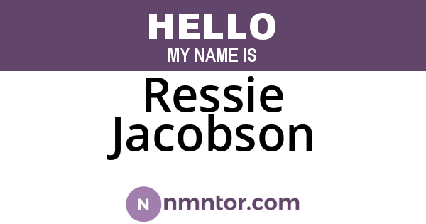 Ressie Jacobson