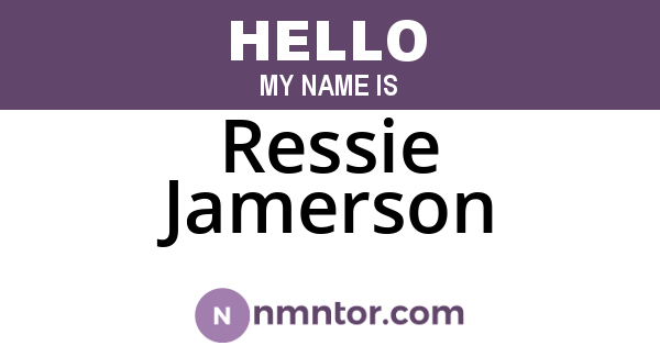 Ressie Jamerson
