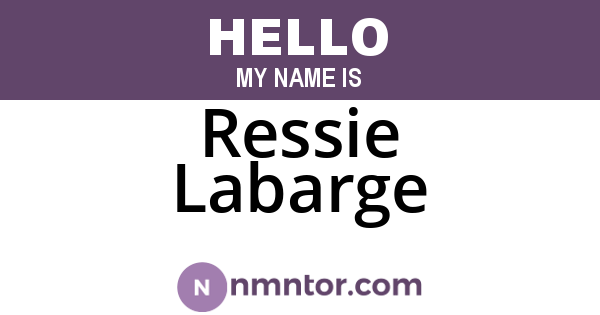 Ressie Labarge