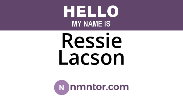 Ressie Lacson