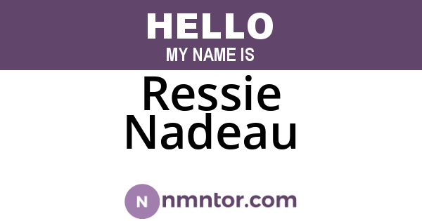Ressie Nadeau