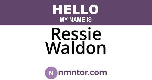 Ressie Waldon