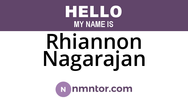 Rhiannon Nagarajan