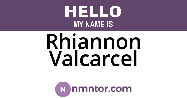 Rhiannon Valcarcel