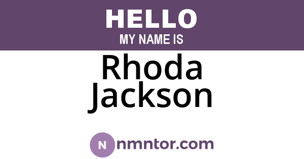 Rhoda Jackson