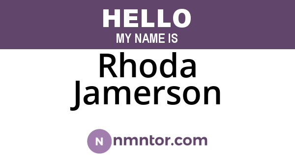 Rhoda Jamerson