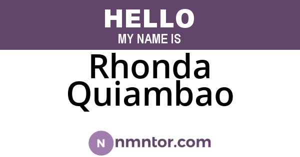 Rhonda Quiambao