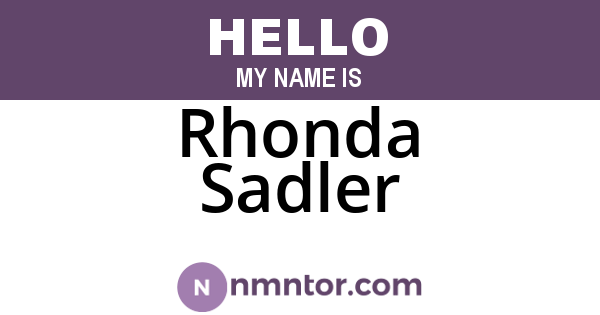 Rhonda Sadler