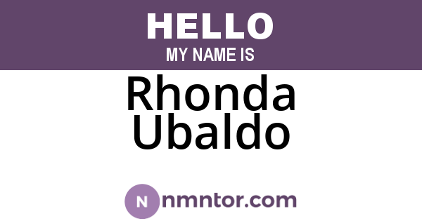Rhonda Ubaldo