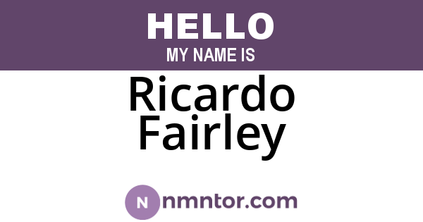 Ricardo Fairley