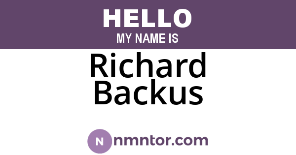Richard Backus