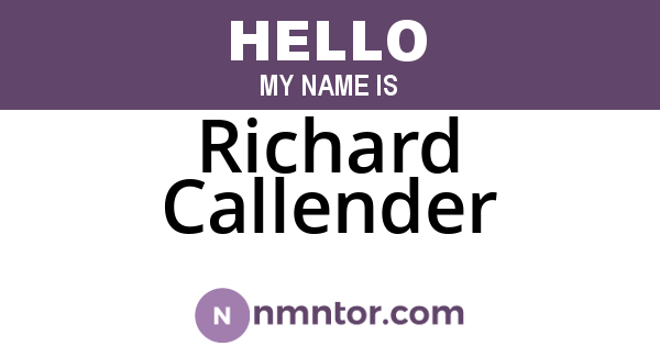 Richard Callender