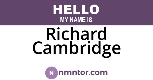 Richard Cambridge