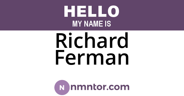 Richard Ferman