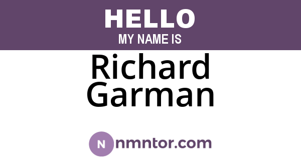 Richard Garman
