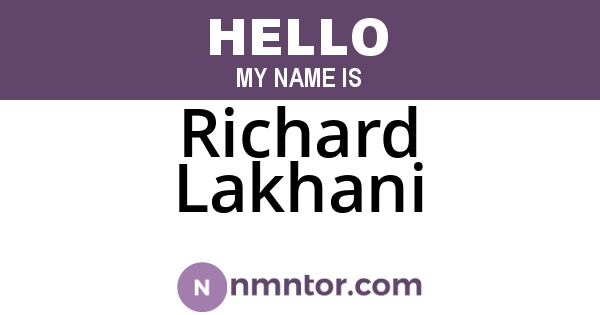 Richard Lakhani