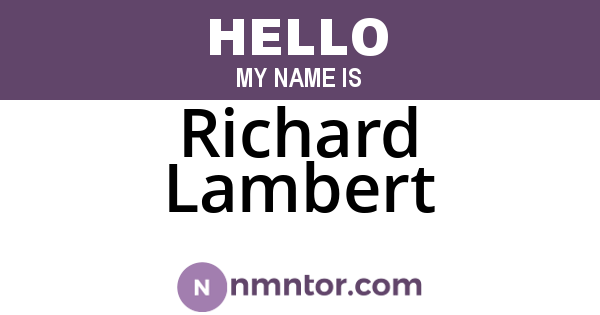 Richard Lambert