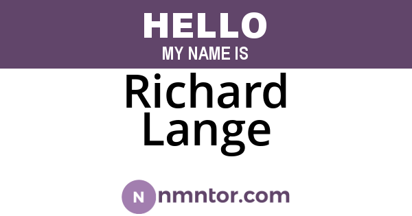 Richard Lange
