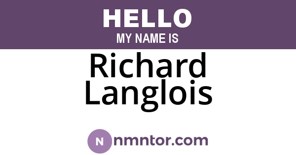 Richard Langlois
