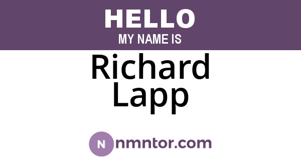 Richard Lapp