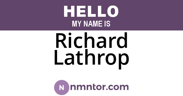 Richard Lathrop