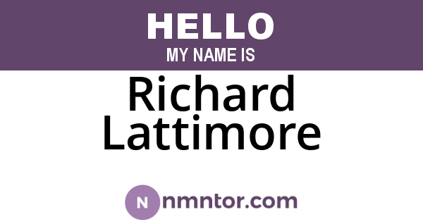 Richard Lattimore