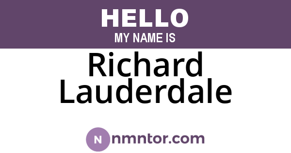 Richard Lauderdale