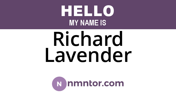 Richard Lavender