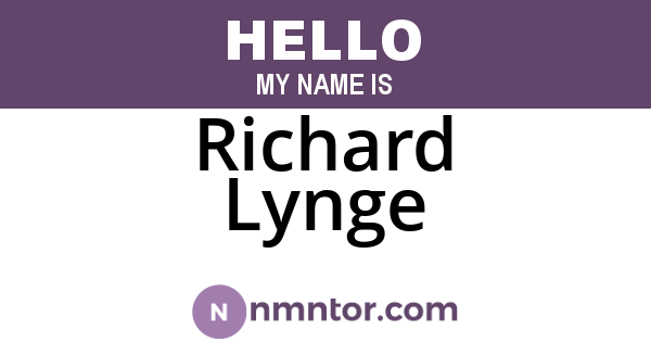 Richard Lynge