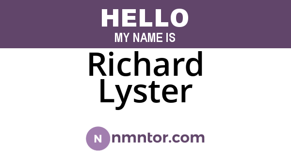 Richard Lyster