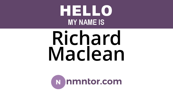 Richard Maclean