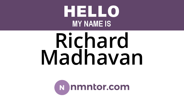 Richard Madhavan