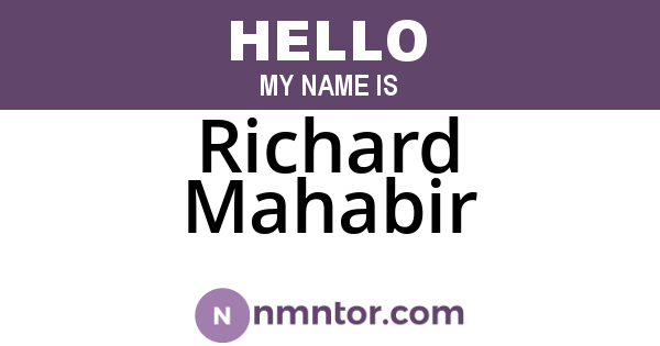 Richard Mahabir
