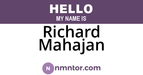 Richard Mahajan